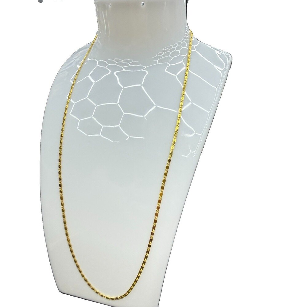 18K  Nawabi Link Chain Necklace 3.35 Grams 3mm 20”